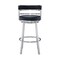 Armen Living Titana 26" Counter Height Swivel Black Faux Leather and Brushed Stainless Steel Bar Stool 840254335110 - alternate 5